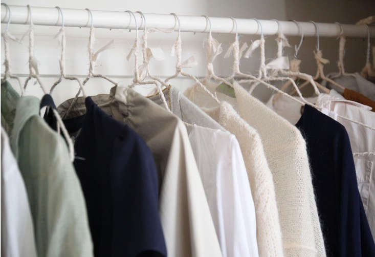 Justines closet Makesover with Wrapped Hangers, Remodelista
